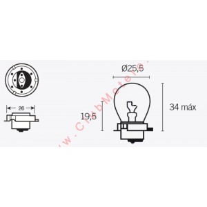 Caja de 10 lámparas 6V15W P26S