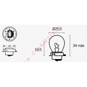 Caja de 10 lámparas 12V15W...