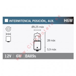 Caja de 10 lámparas 12V6W