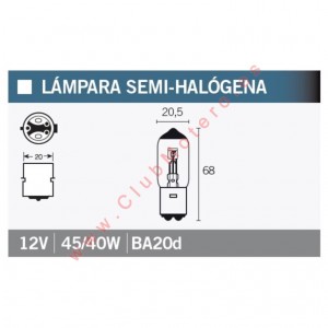 Lámpara Semihalógena 45/40W