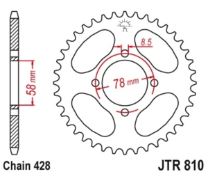 Corona JT 810 acero 46 dientes