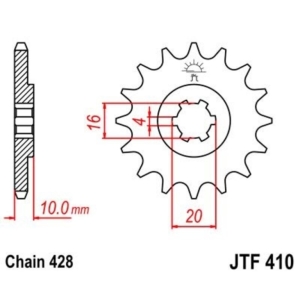 Piñon JT 410 de acero con...