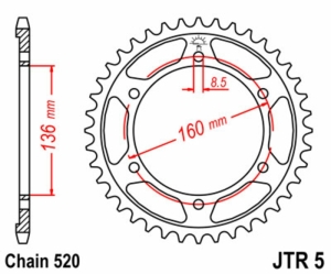 Corona JT 5 de acero con 41...